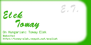 elek tomay business card